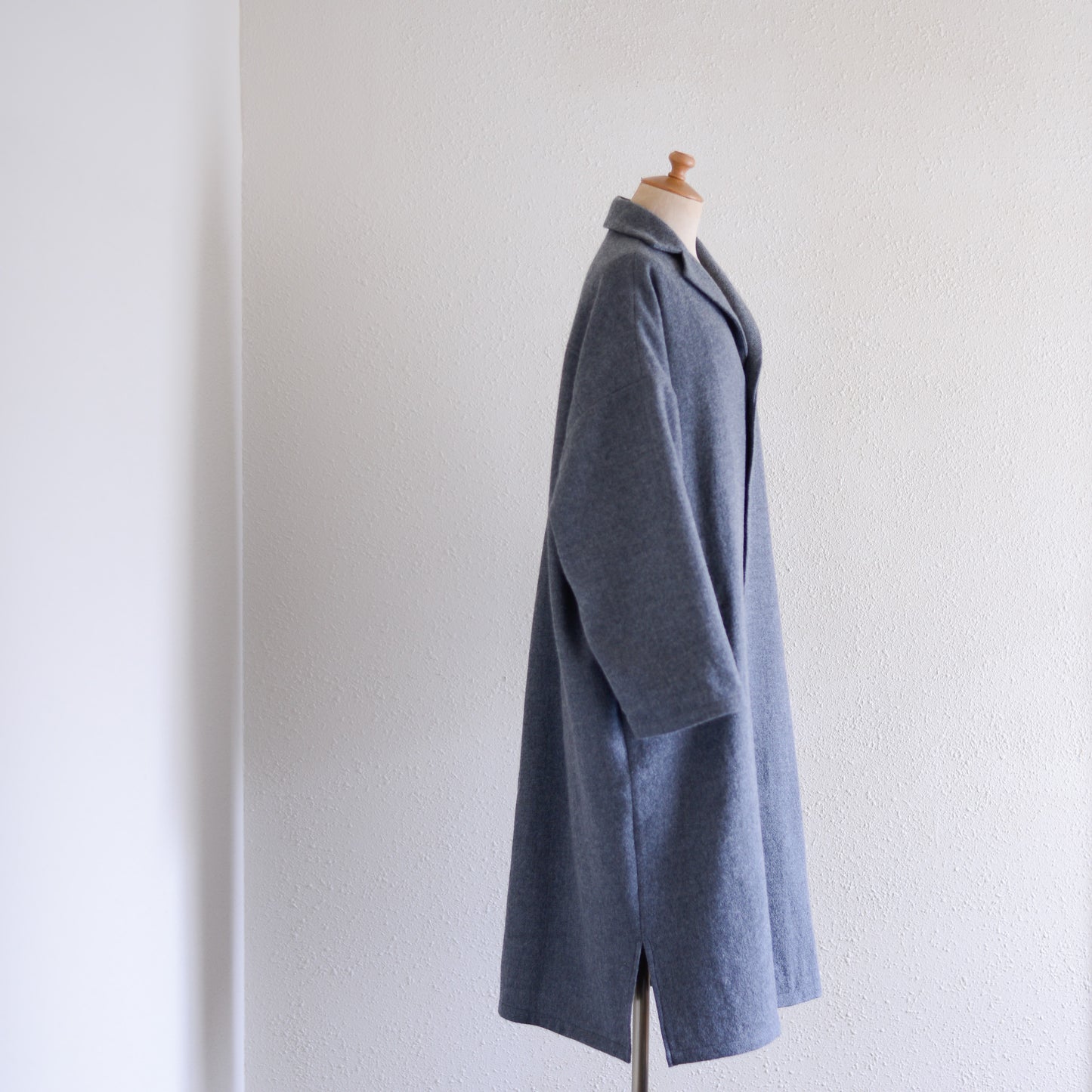 Soft wool long coat Gray