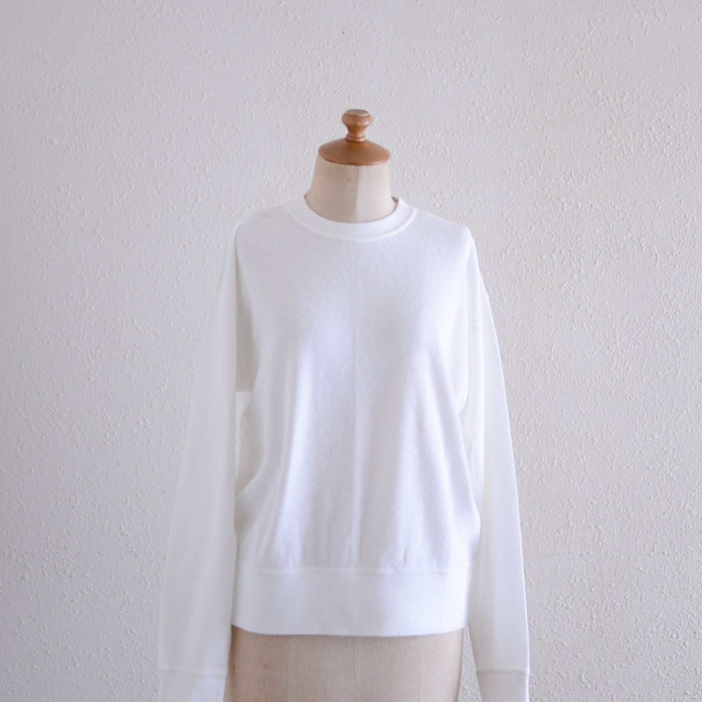 Waffle Cotton Pullover Off White