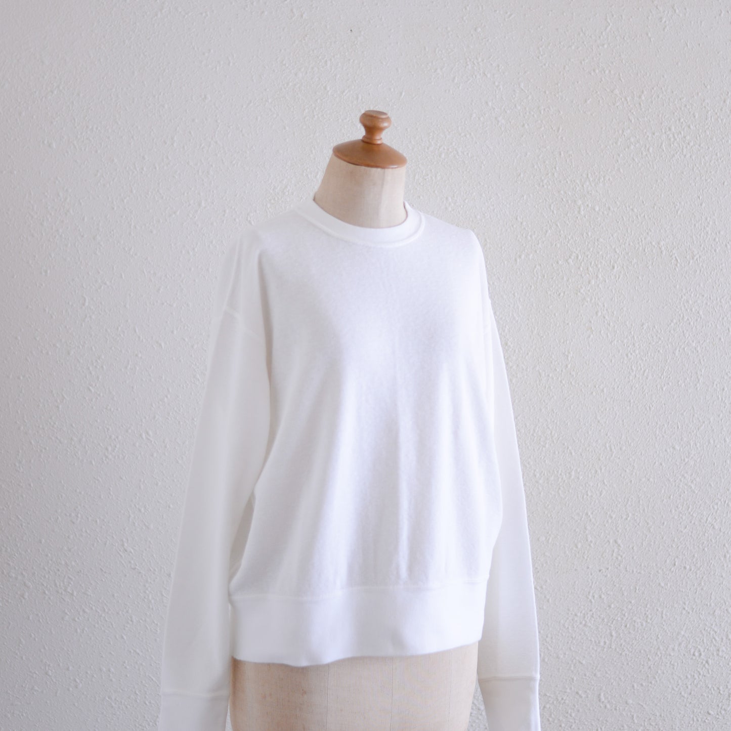Waffle Cotton Pullover Off White