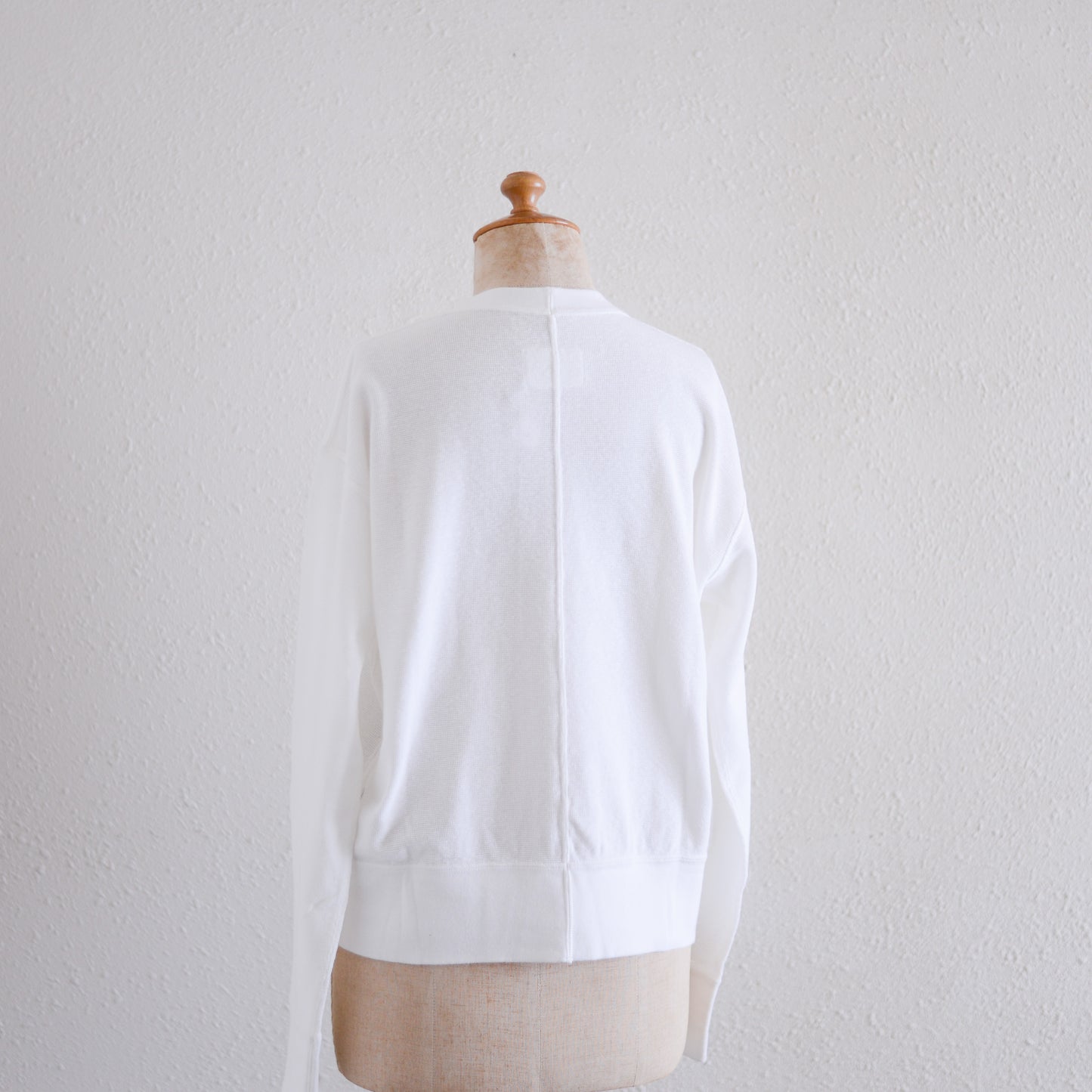 Waffle Cotton Pullover Off White
