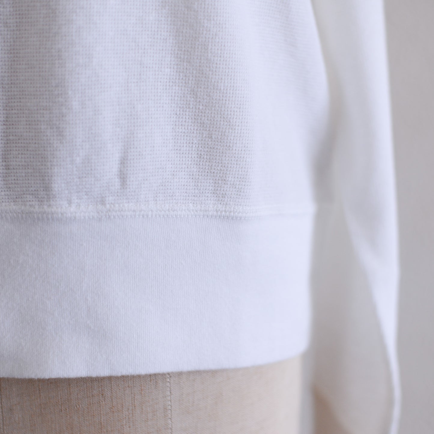 Waffle Cotton Pullover Off White