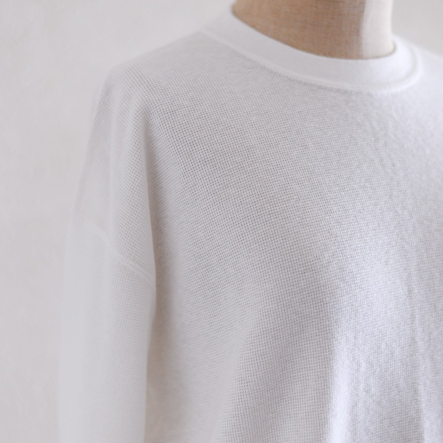 Waffle Cotton Pullover Off White