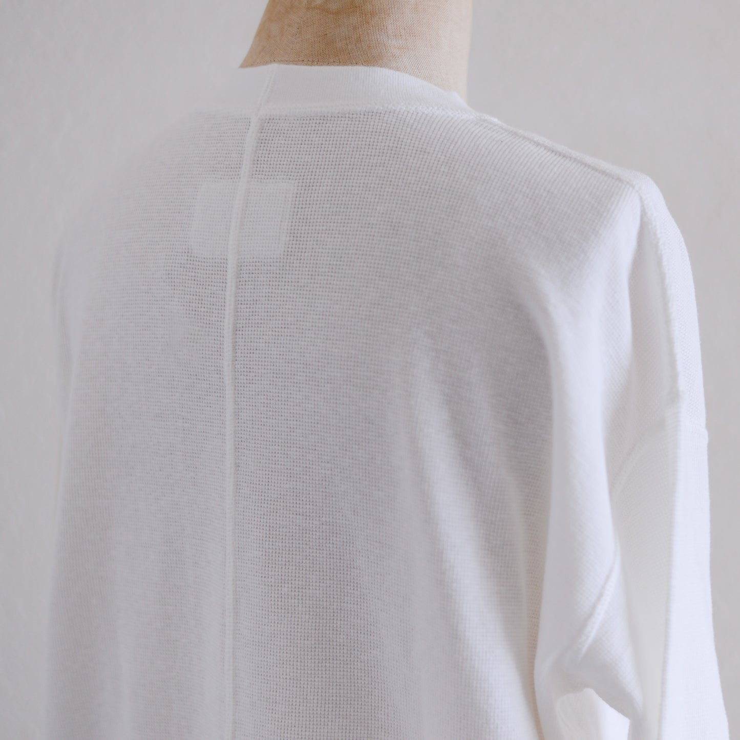 Waffle Cotton Pullover Off White