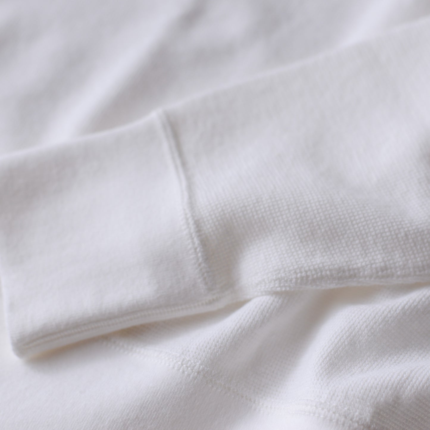 Waffle Cotton Pullover Off White