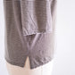 コットンリネン七分袖ボーダーTシャツ Brown