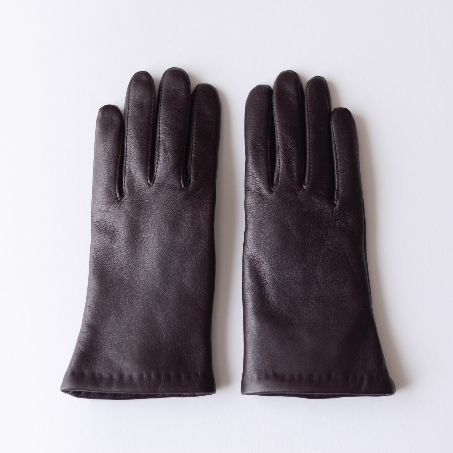 Cashmere-lined leather gloves, Brown