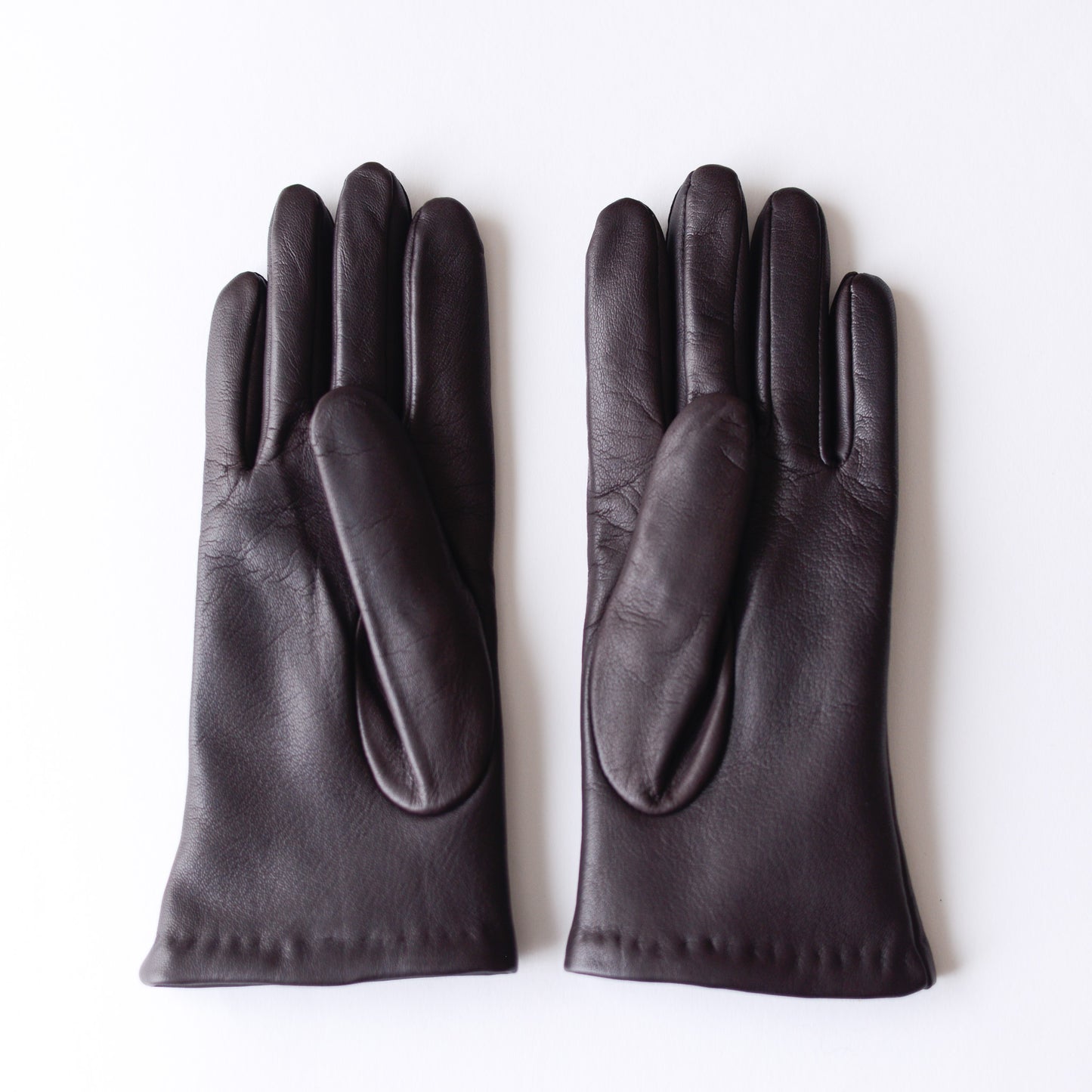 Cashmere-lined leather gloves, Brown