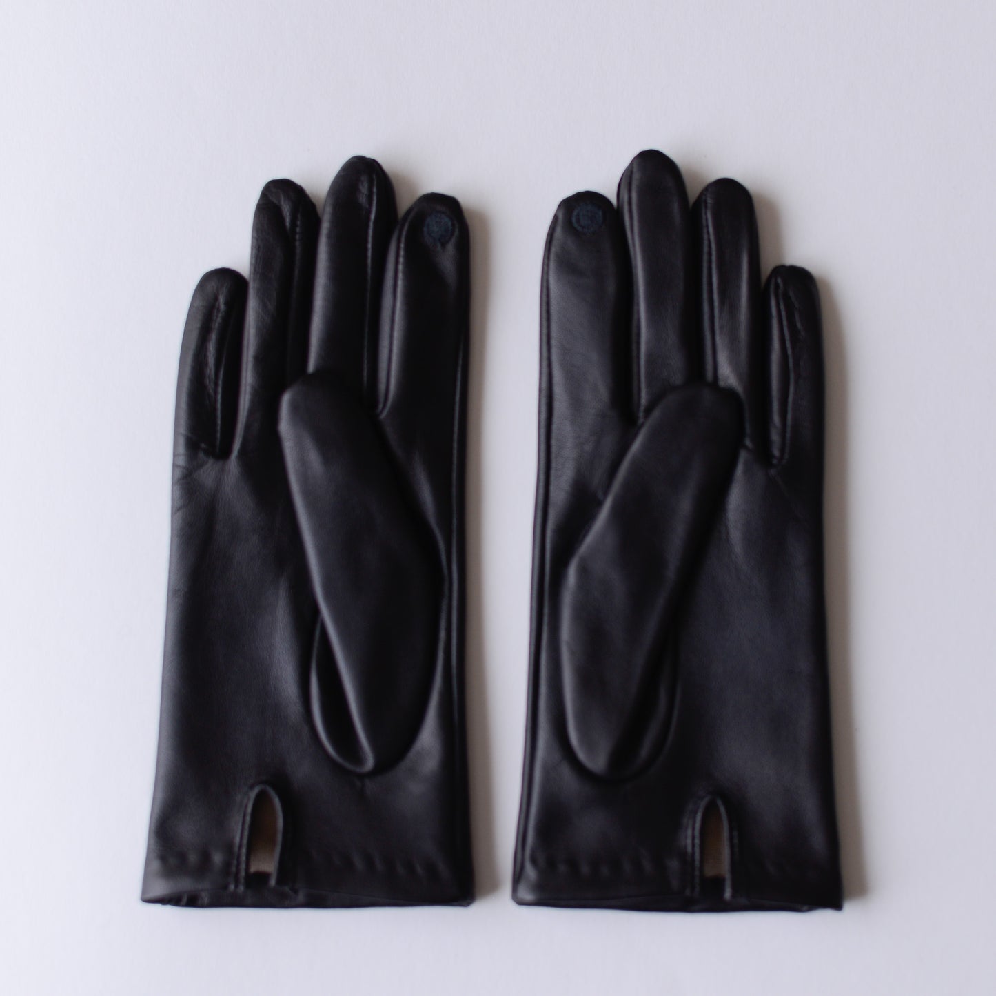 Silk-lined studded leather gloves in Black