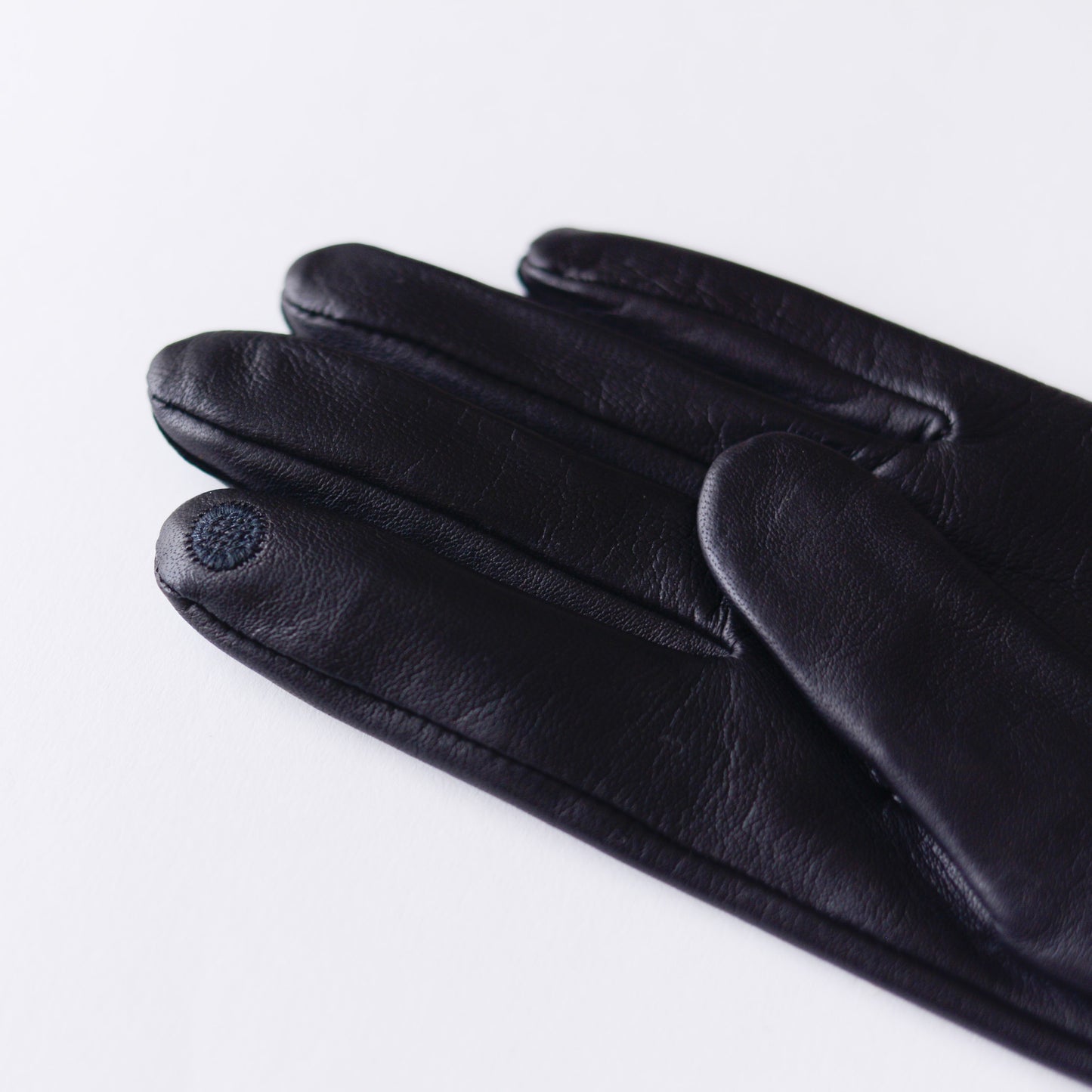Silk-lined studded leather gloves in Black