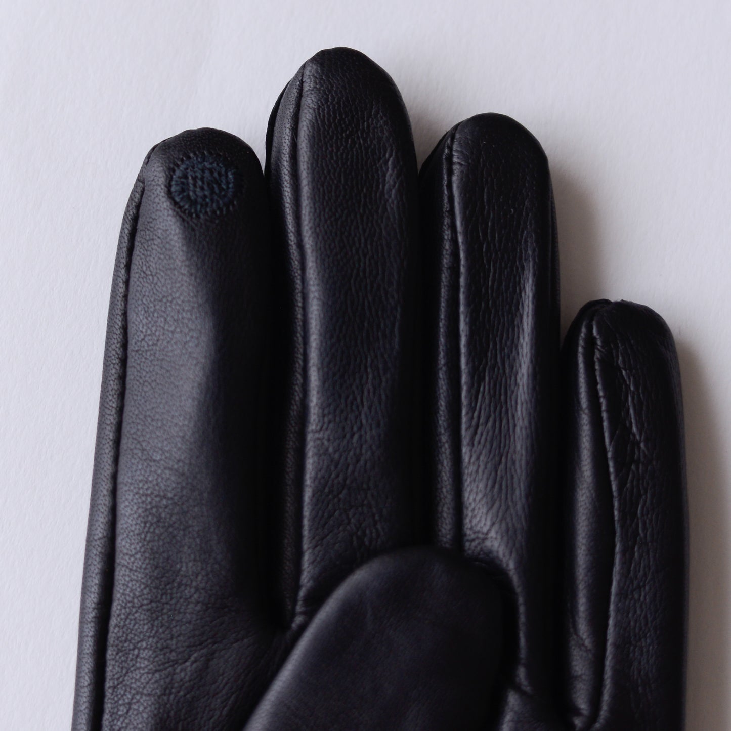 Silk-lined studded leather gloves in Black