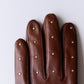 Silk-lined studded leather gloves, Brown