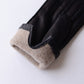 Cashmere-lined deerskin gloves in Black