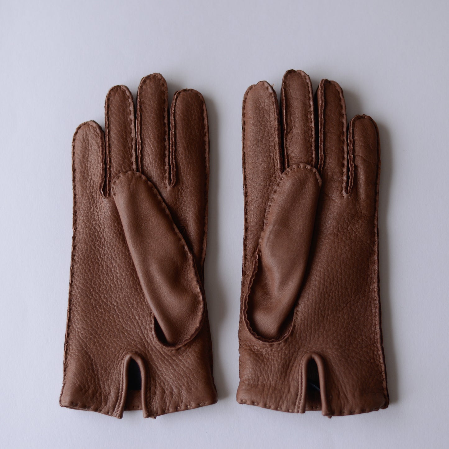 Cashmere-lined deerskin gloves, Brown