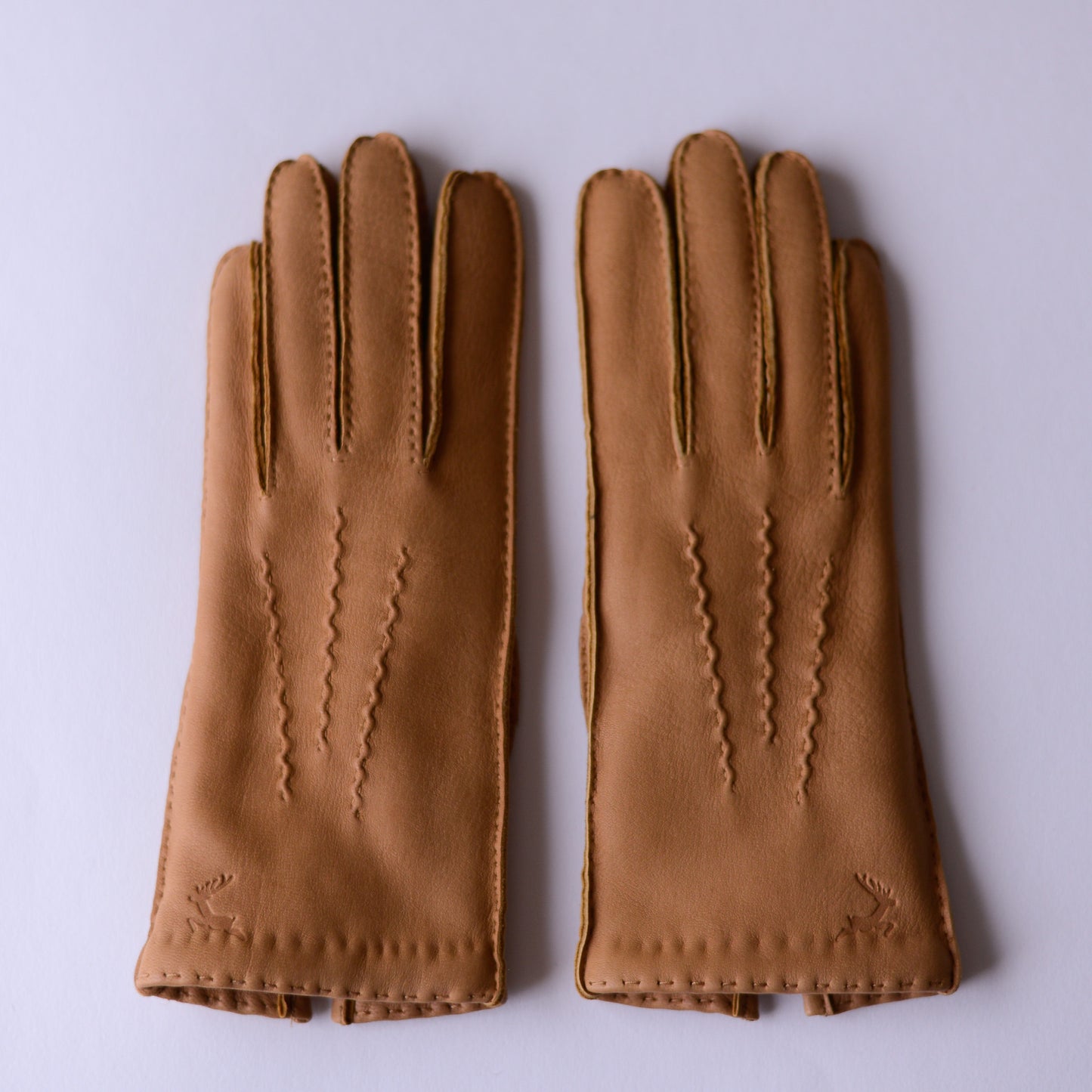 Cashmere-lined deerskin gloves, Beige