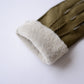 Khaki Curly Shearling Leather Gloves