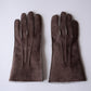 Curly Shearling Leather Gloves Brown