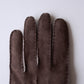 Curly Shearling Leather Gloves Brown