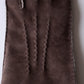 Curly Shearling Leather Gloves Brown
