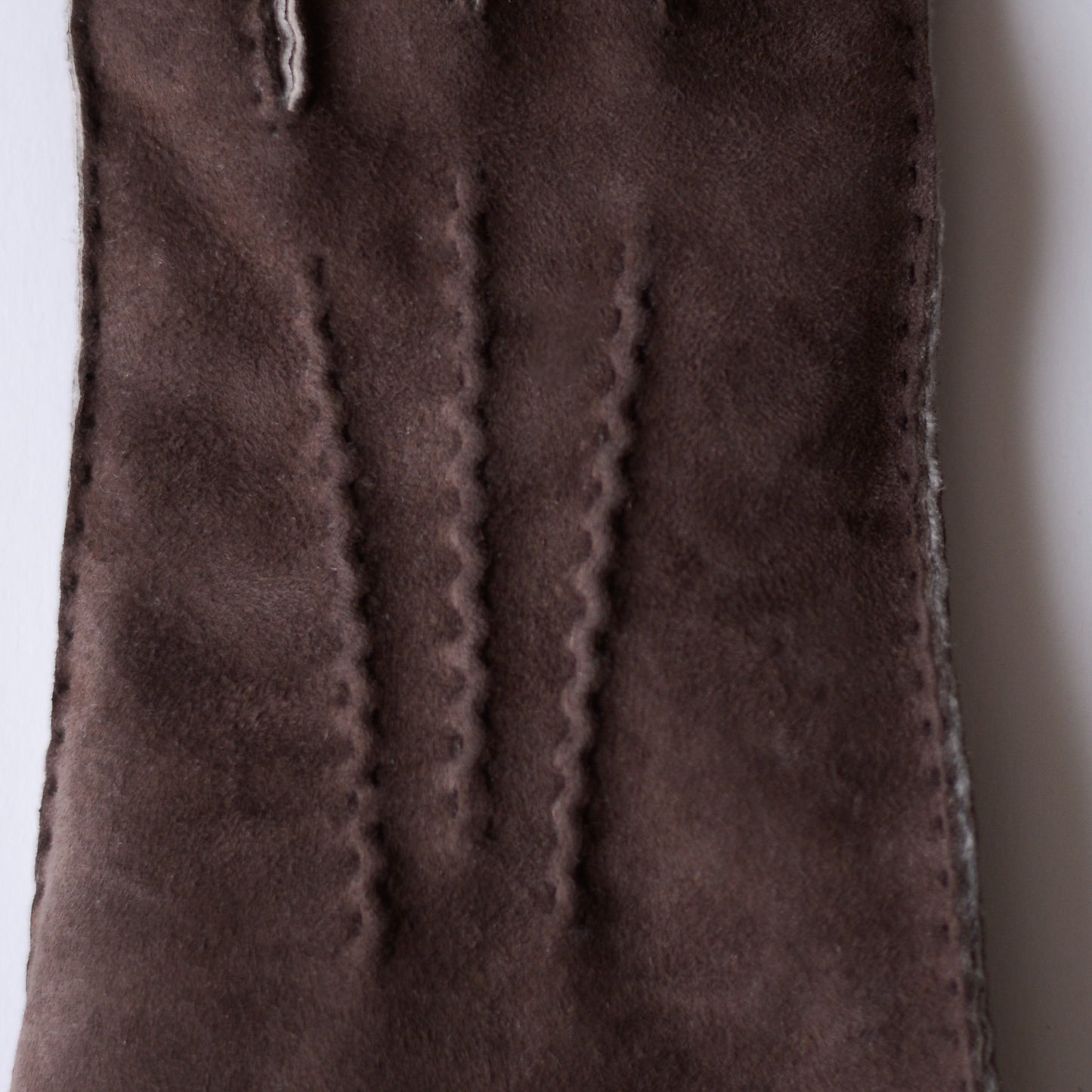 Curly Shearling Leather Gloves Brown