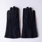 Curly Shearling Leather Gloves Black