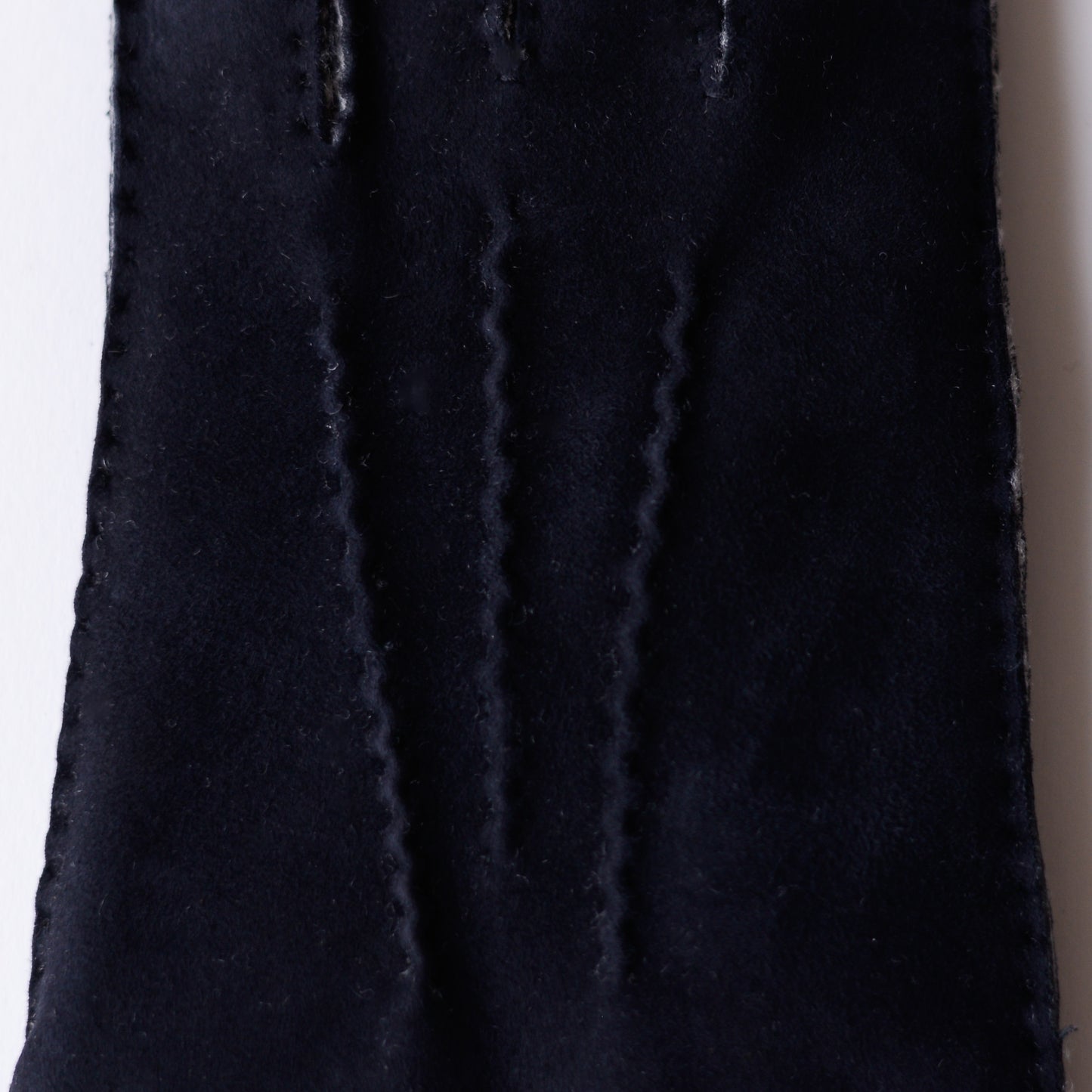Curly Shearling Leather Gloves Black