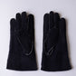 Curly Shearling Leather Gloves Black