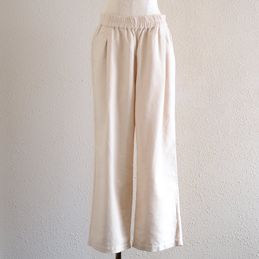 Organic Cotton Premium Suede Pants, Off-White