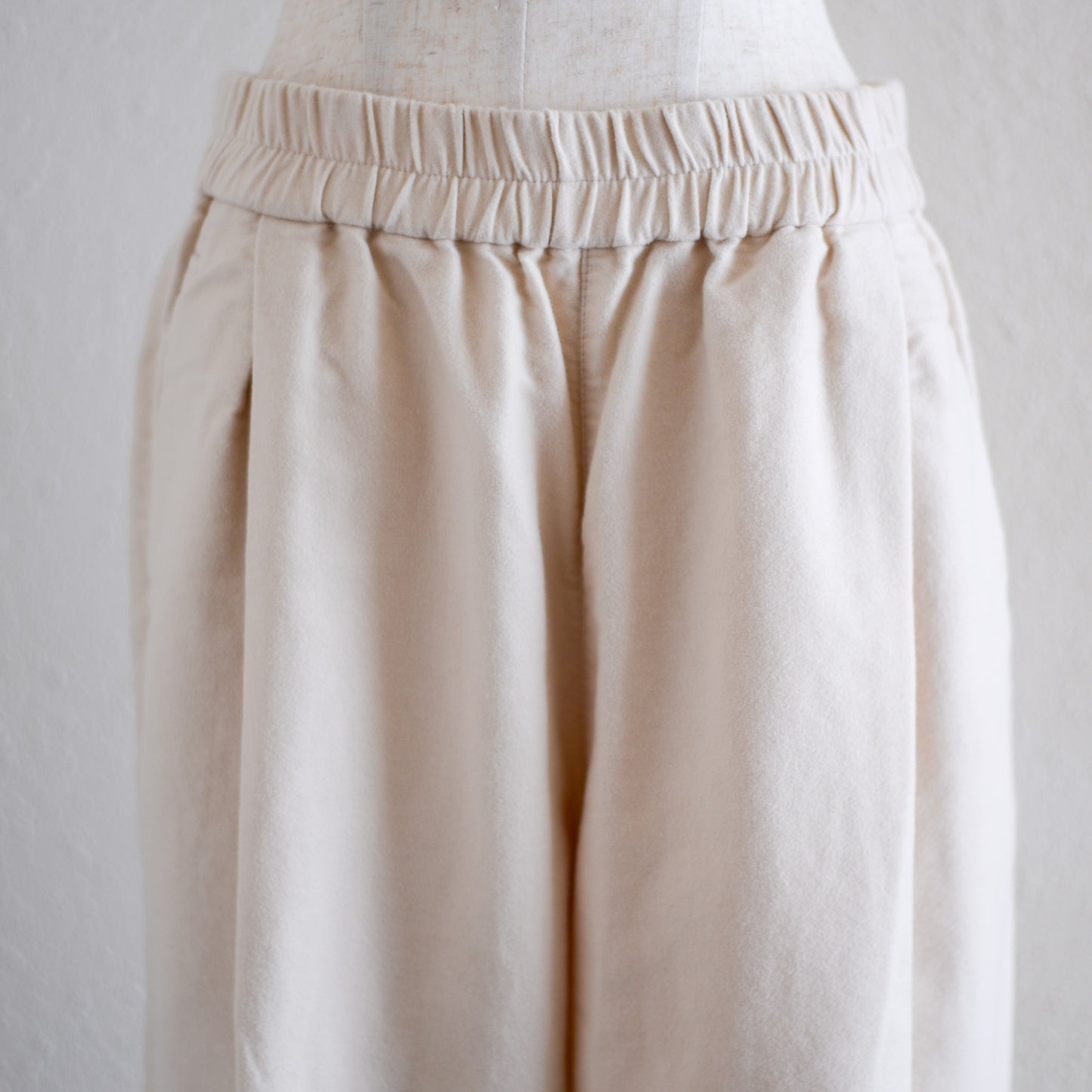 Organic Cotton Premium Suede Pants, Off-White