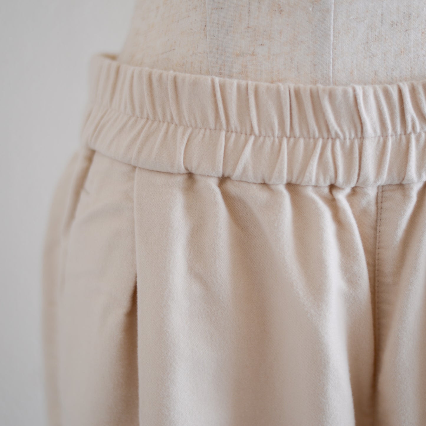 Organic Cotton Premium Suede Pants, Off-White