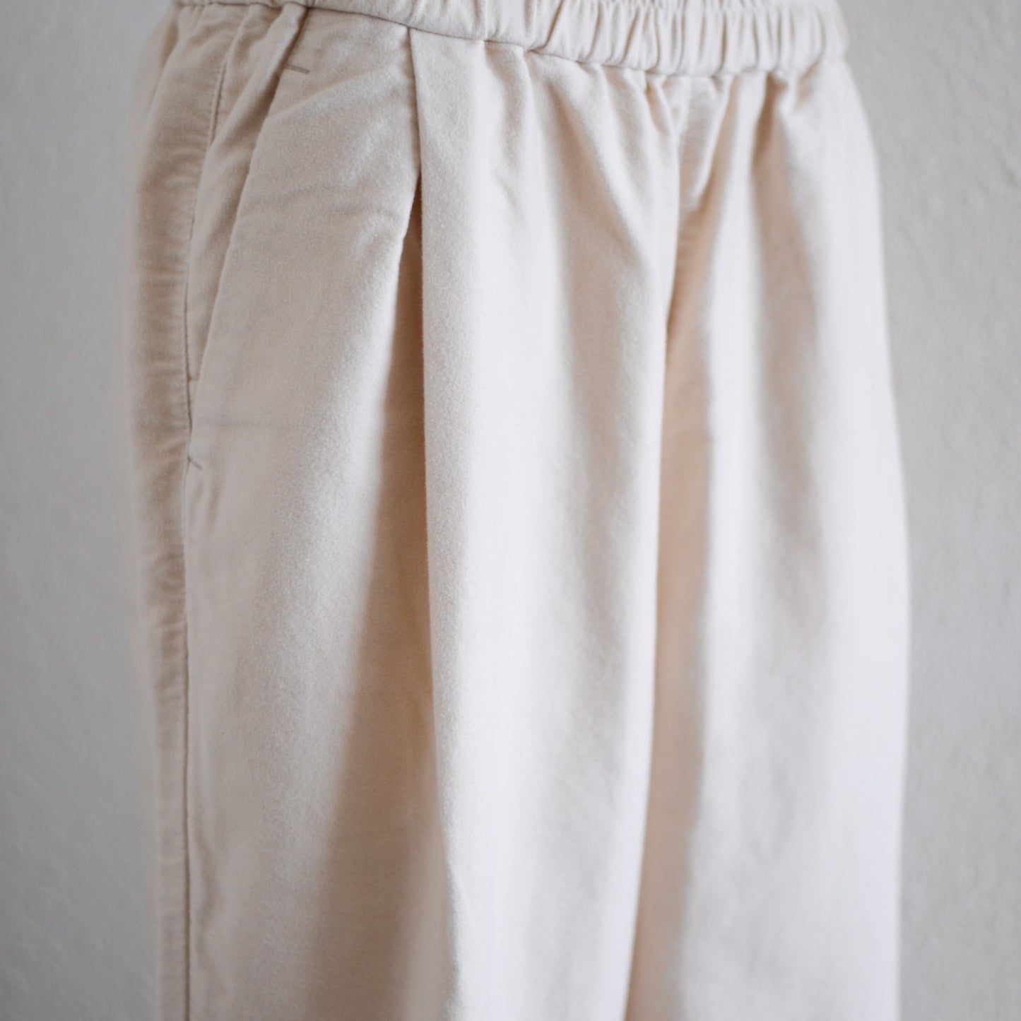 Organic Cotton Premium Suede Pants, Off-White