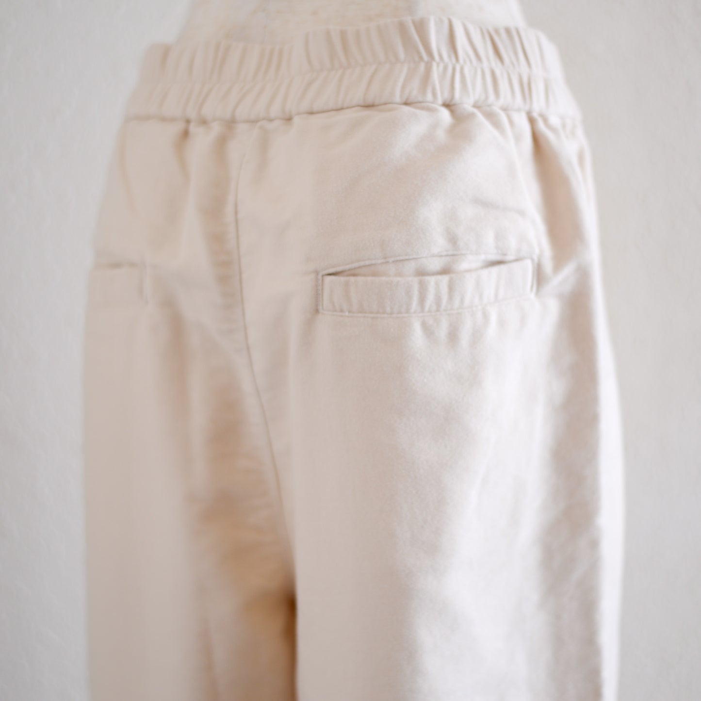 Organic Cotton Premium Suede Pants, Off-White