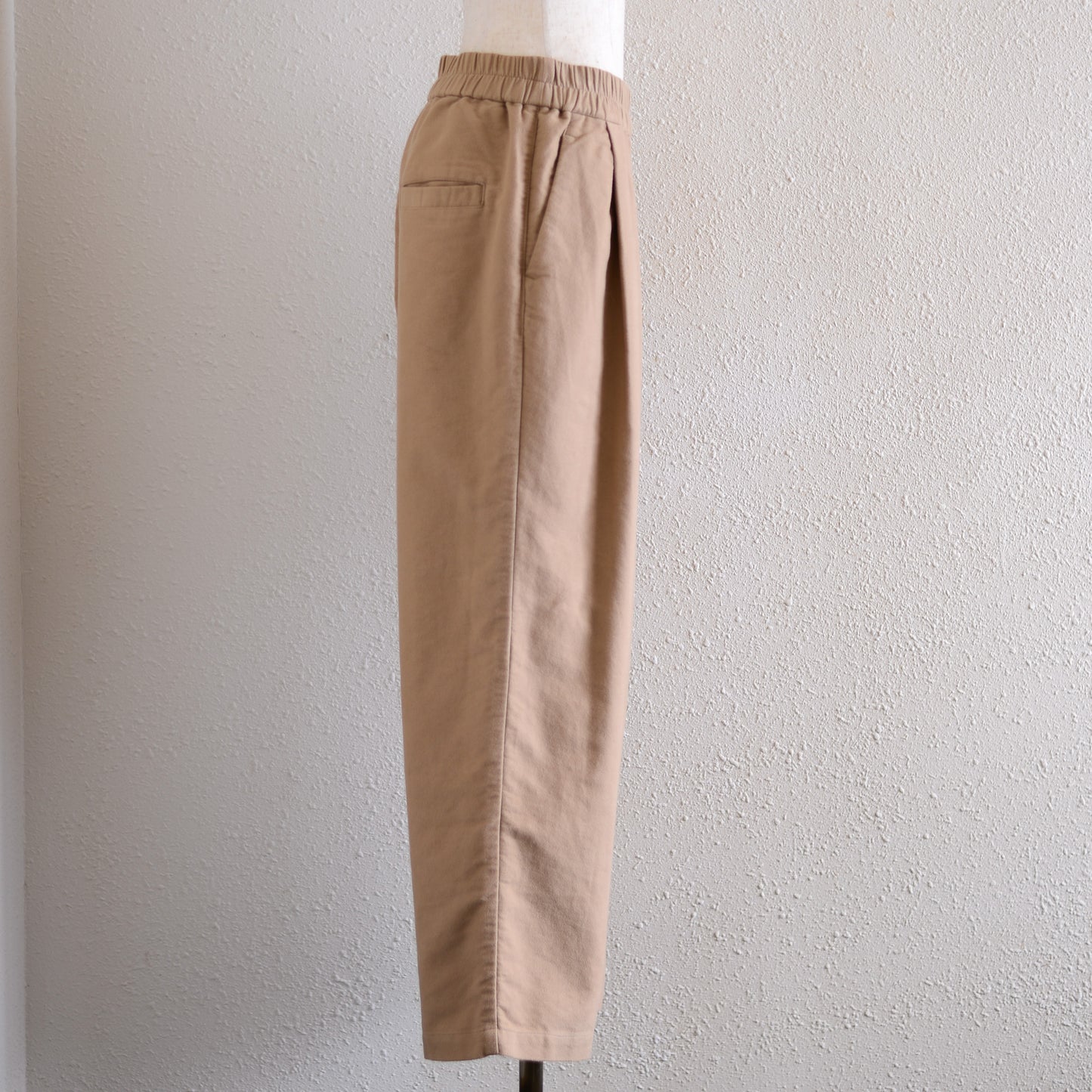 Organic Cotton Premium Suede Pants, Beige