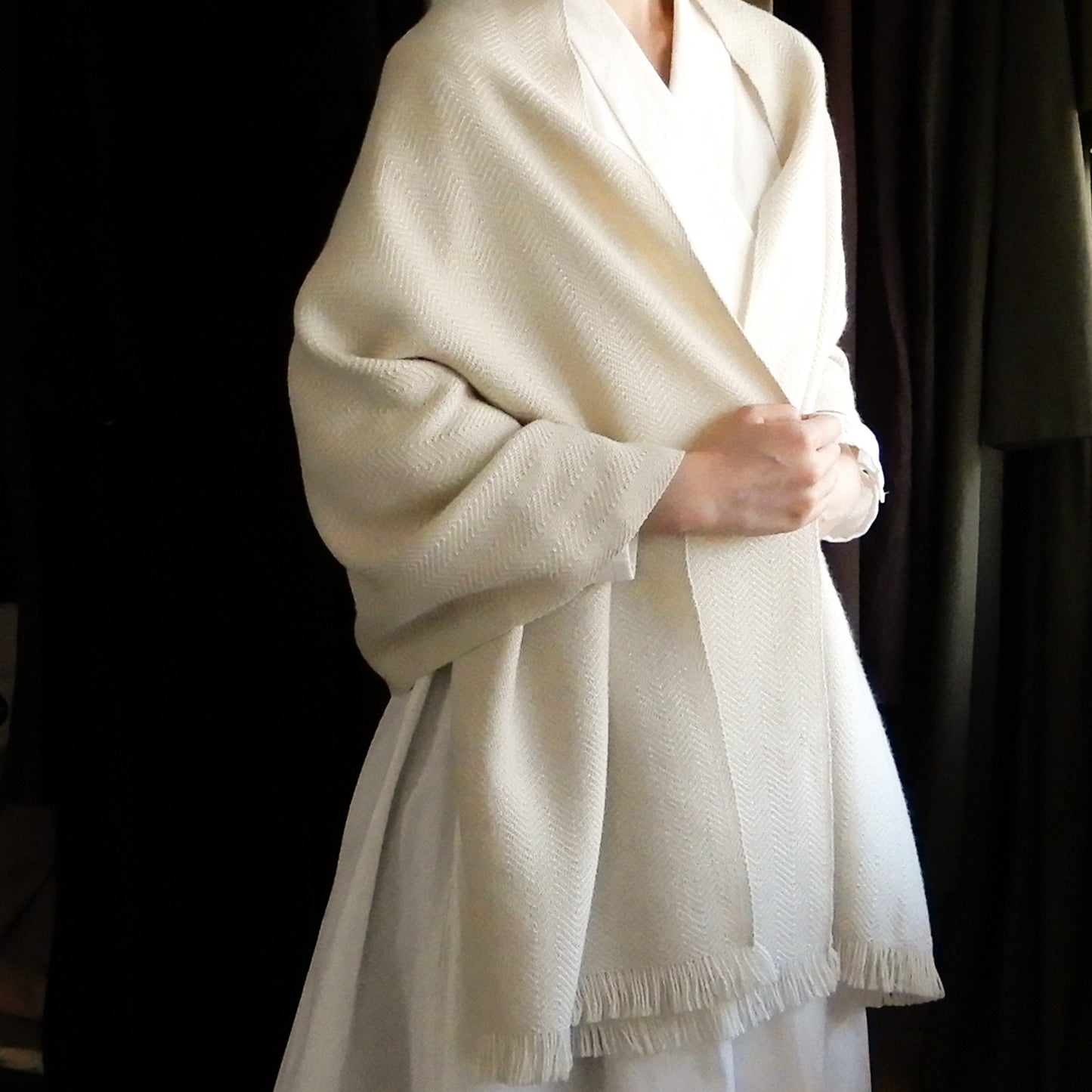 プレミアムベビーアルパカショール Ivory