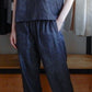 リネンコットンデニムワイドパンツ Indigo