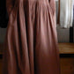 コットンリネン2ウェイギャザーワンピース Brown
