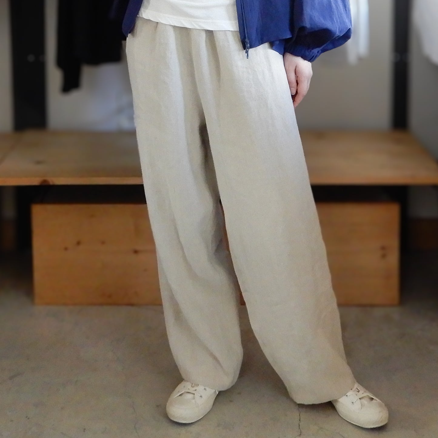 リネンワイドストレートパンツ Natural