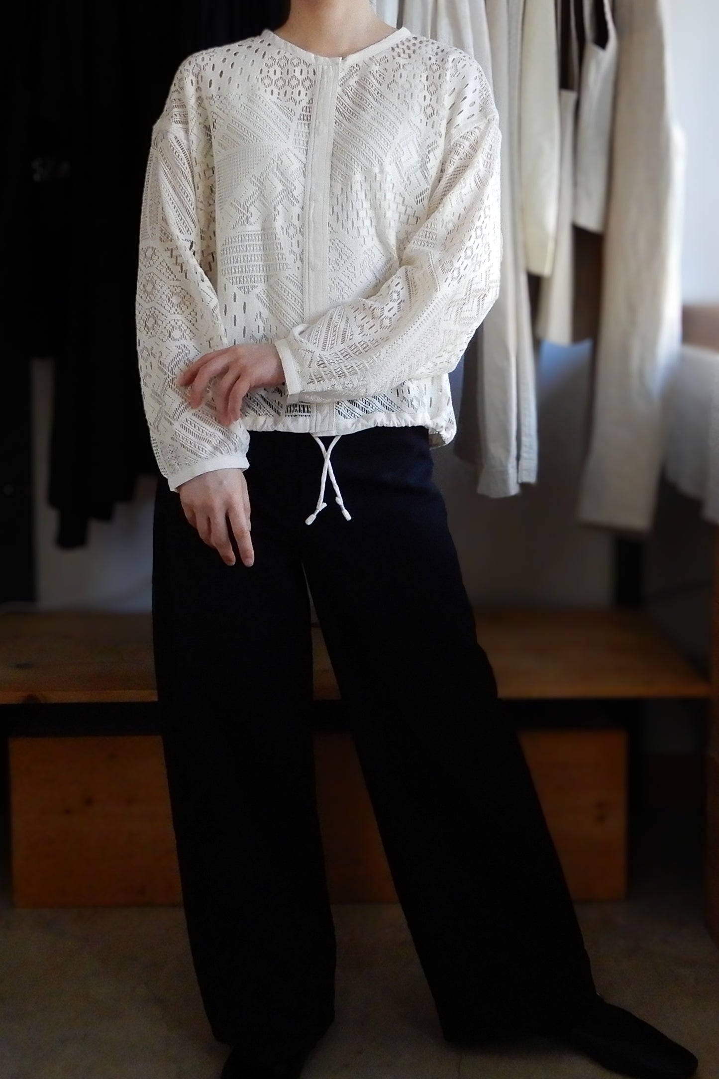 コットンクロシェジャケット Ivory