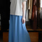 Cotton Fleece Flare Skirt Blue