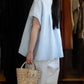 Linen Ramie Gathered Sleeve Blouse Beige