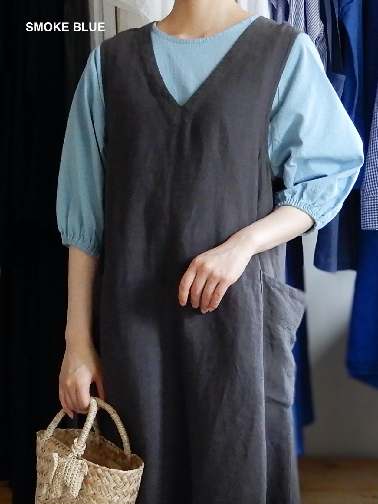 コットンヘムストリングプルオーバー Blue