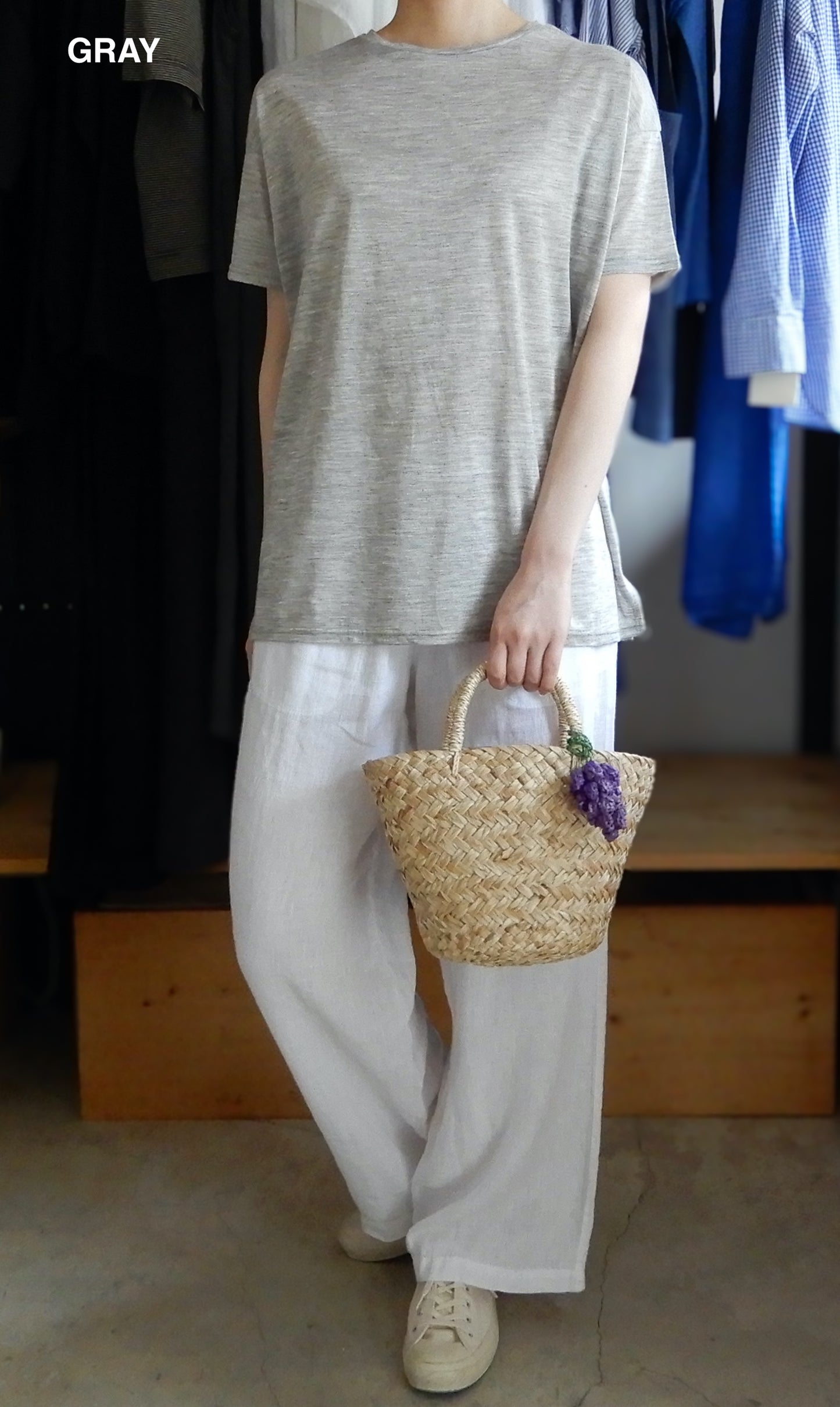 ラミーショートスリーブTシャツ Smoke Blue
