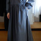 Shawl Collar Cache-Coeur Dress Charcoal Gray