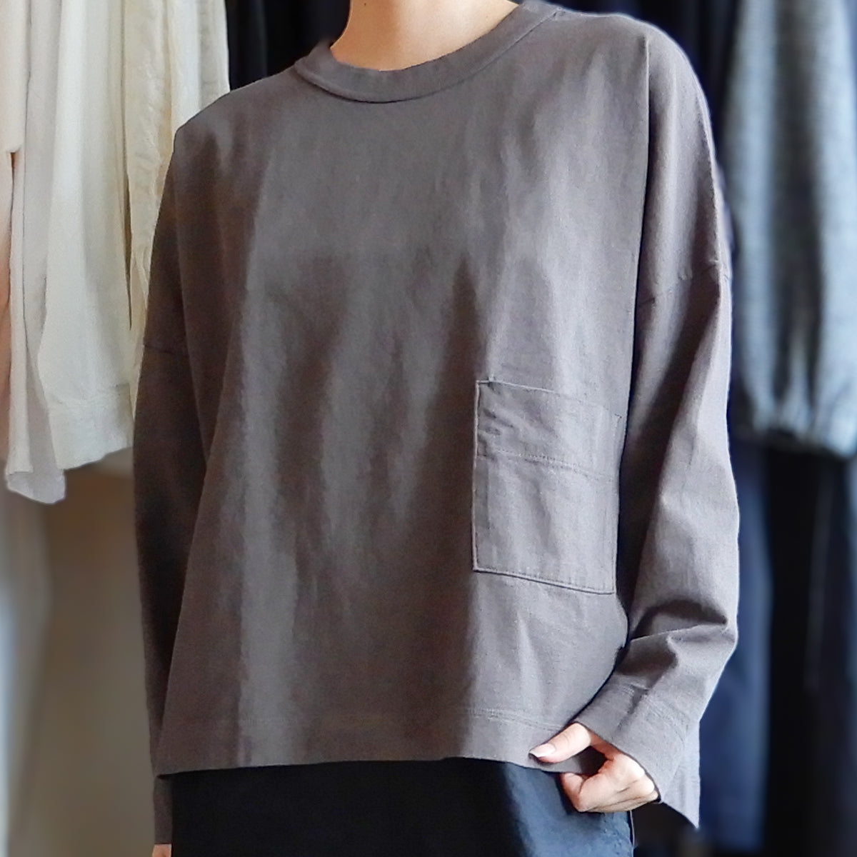 コットンローポケットTシャツ Off White