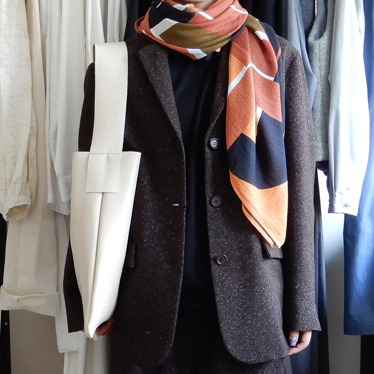 シルクネップホームスパンテーラードジャケット Dark Brown