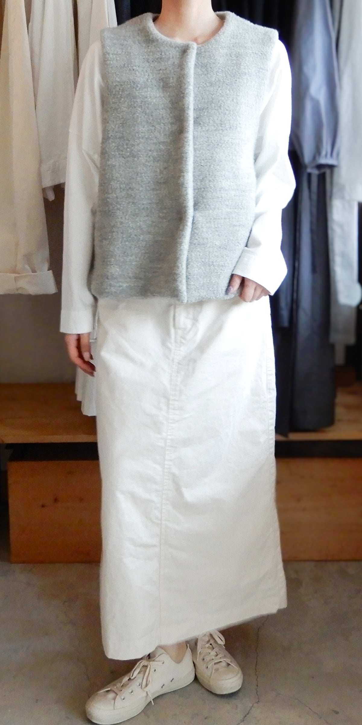 コットンタイトロングスカート 生成