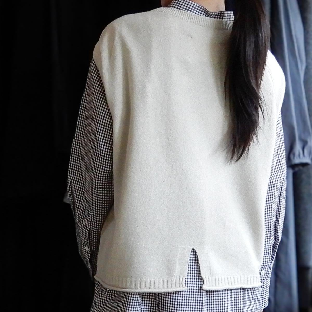 ウールバックスリットベスト Beige