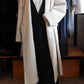 Soft wool collarless coat in Black