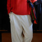 Wool Cashmere Whole Garment 2-Way Cardigan Red