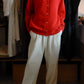 Wool Cashmere 2-Way Cardigan Red