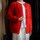 Wool Cashmere 2-Way Cardigan Red